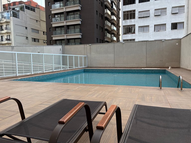 Studio com Piscina em Santa Cecília
