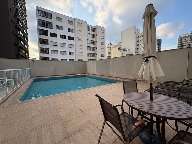 Studio com Piscina em Santa Cecília
