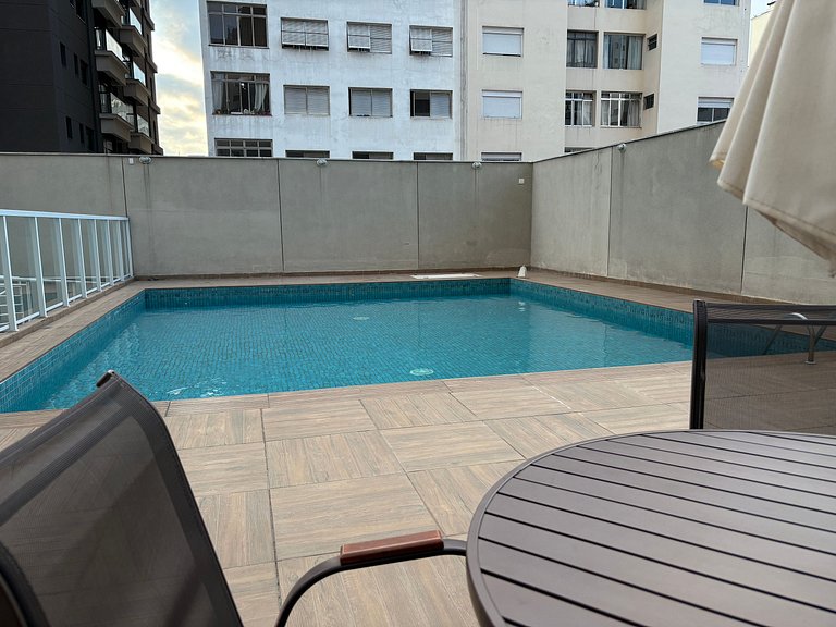 Studio com Piscina em Santa Cecília